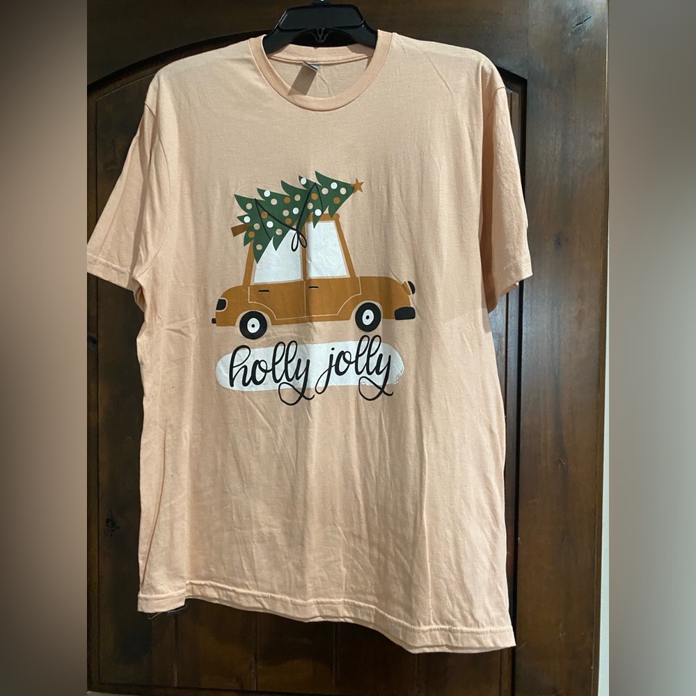 Gildan Peach 'Holly Jolly' Holiday T-Shirt